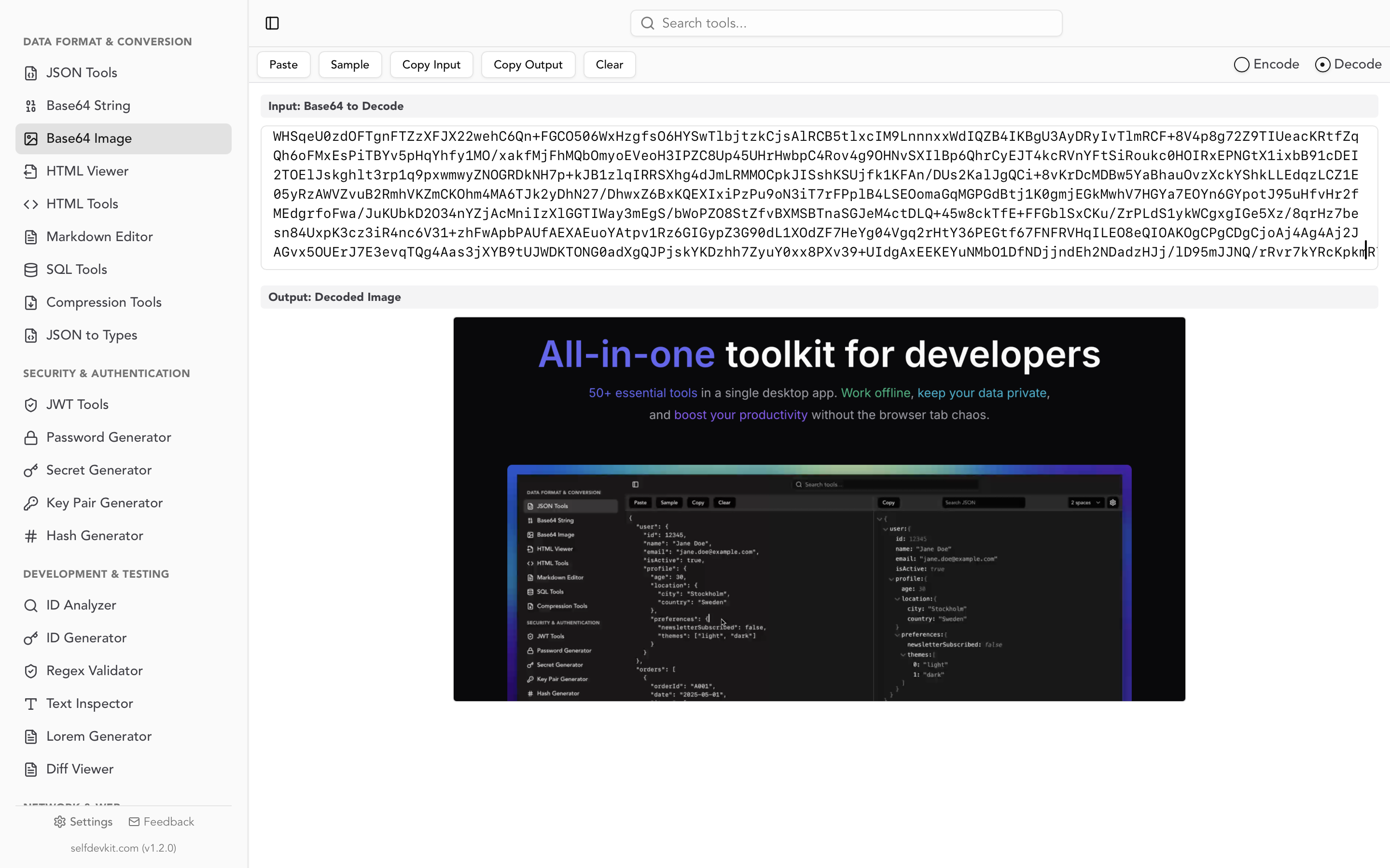 Base64 Image Tools Light Theme