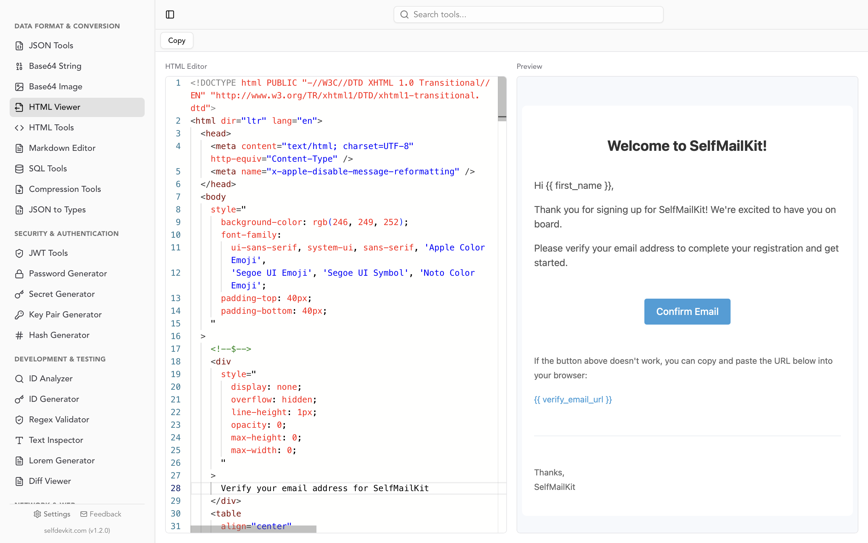 HTML Tools Light Mode